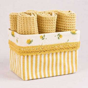 Posy Yellow Towel Basket