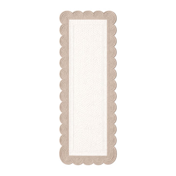 Jumbo Center Border Beige Quilted Runner