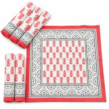 Fern Buti Block Print Napkin Set of 6