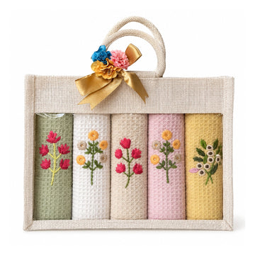 Set of 5 - Emb Hand Towel Gift Set