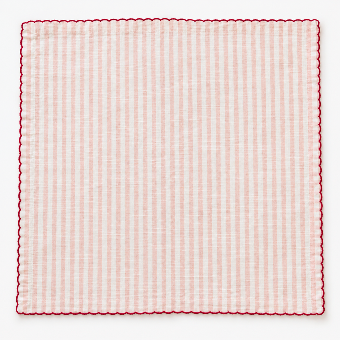 Pink White Cotton Stripe Napkin Set Of 2