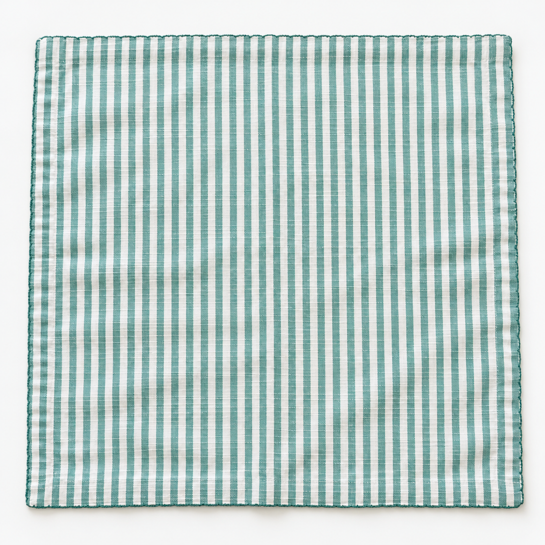 Green White Cotton Stripe Napkin Set Of 2