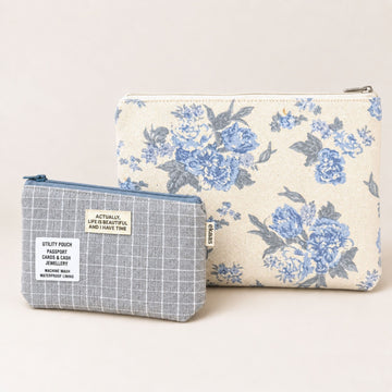 Pack Of 2 Pouch Blue Floral