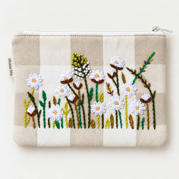 Drew Checks Daisy Mini Pouch