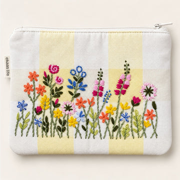 Drew Yellow Checks Mini Pouch