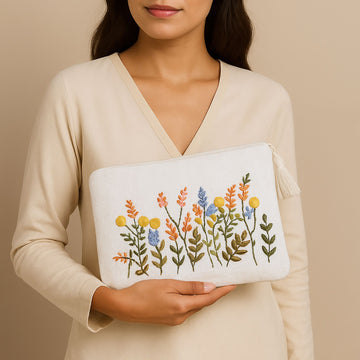 White Paradise Handwork Pouch