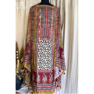 Sia Multi Muslin Silk Unstitched Suit
