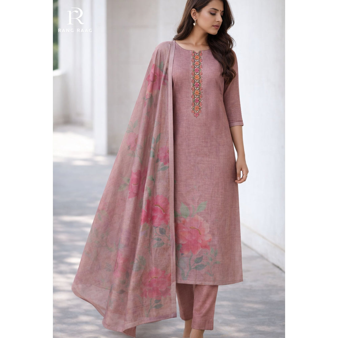 Heer Tissue Linen Unstitched Suit