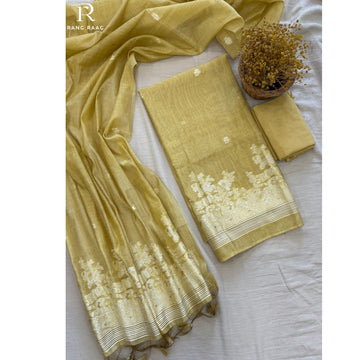 Ira Gold Chanderi Cotton Unstitched Suit