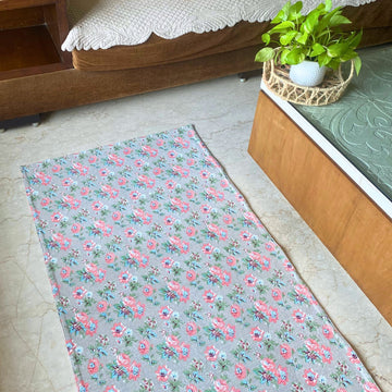 Peach Floral Floor Mat