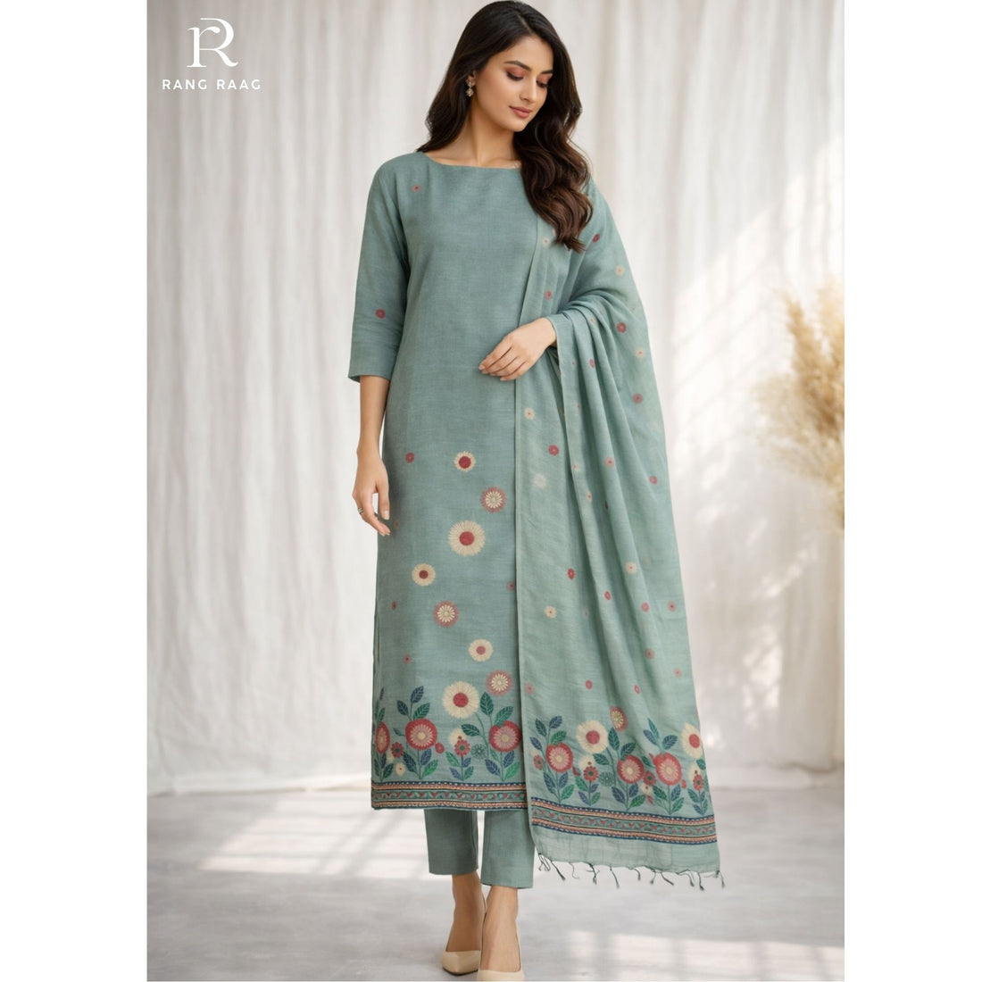 Tara Chanderi Silk Unstitched Suit