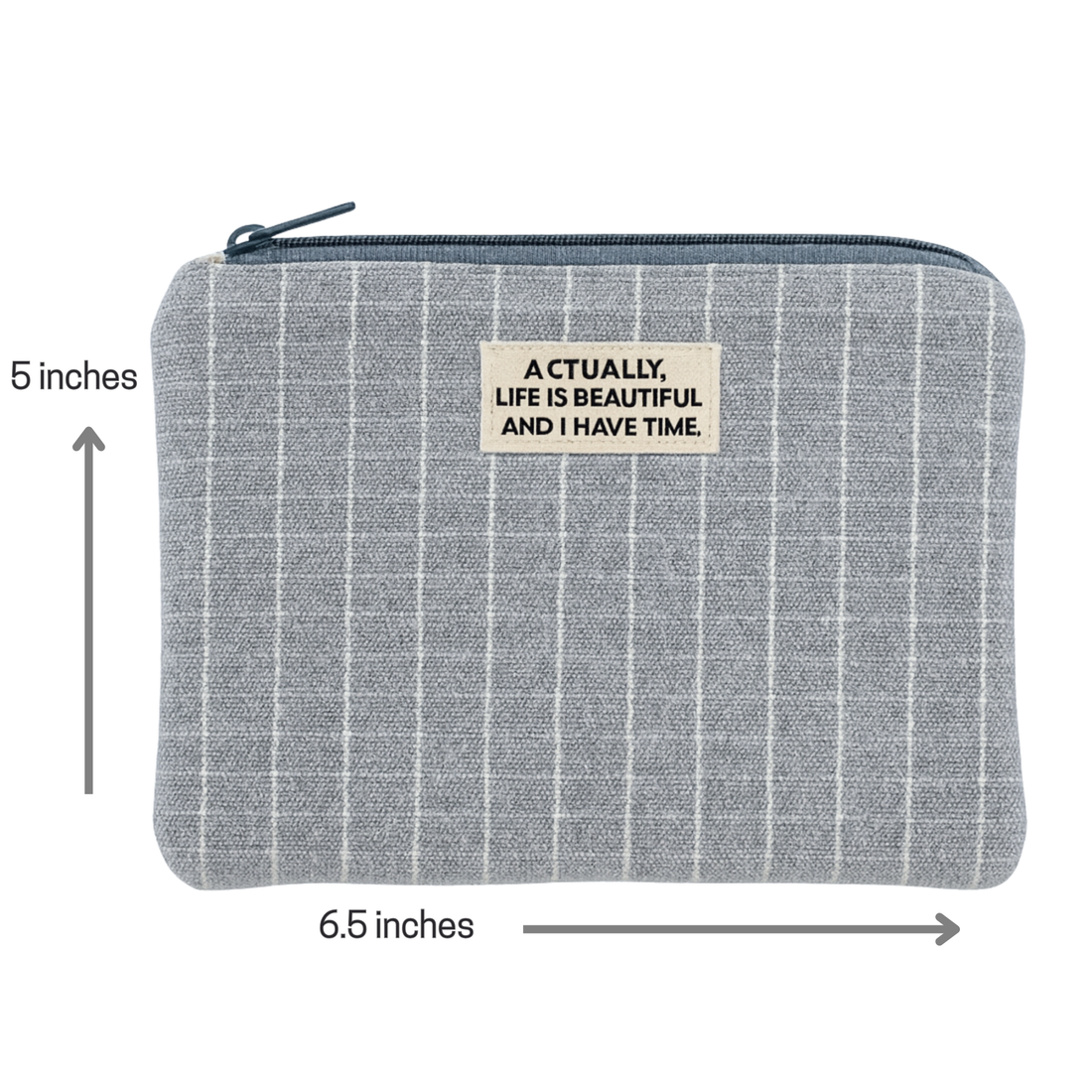 Grey Checks Pocket Pouch