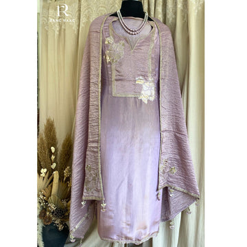 Ruhi Onion Pink Tissue Unstitched Suit